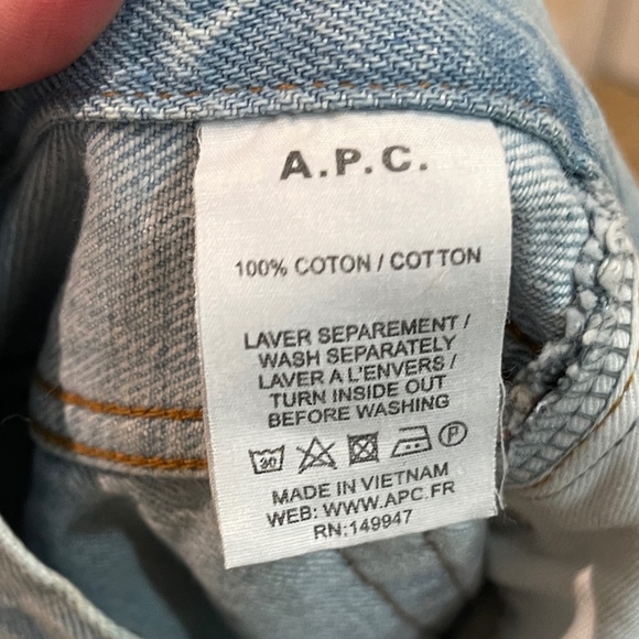 APC Light Wash Straight Jeans - Size 26 - Picture 8 of 10